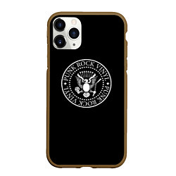 Чехол iPhone 11 Pro матовый Ramones logo rock, цвет: 3D-коричневый