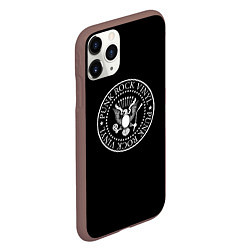 Чехол iPhone 11 Pro матовый Ramones logo rock, цвет: 3D-коричневый — фото 2