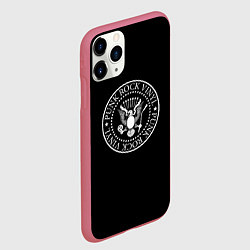 Чехол iPhone 11 Pro матовый Ramones logo rock, цвет: 3D-малиновый — фото 2