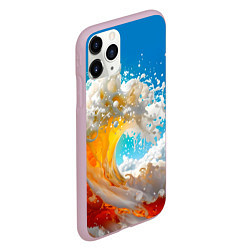 Чехол iPhone 11 Pro матовый Море пива - большая волна, цвет: 3D-розовый — фото 2