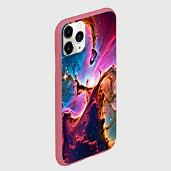 Чехол iPhone 11 Pro матовый Космос и сияние звезд, цвет: 3D-малиновый — фото 2