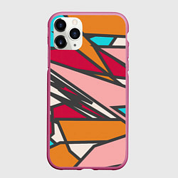 Чехол iPhone 11 Pro матовый Забавная геометрия, цвет: 3D-малиновый