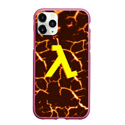 Чехол iPhone 11 Pro матовый Half life разломы блэк меса, цвет: 3D-малиновый