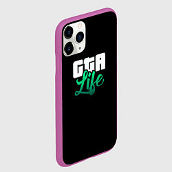 Чехол iPhone 11 Pro матовый GTA life logo, цвет: 3D-фиолетовый — фото 2