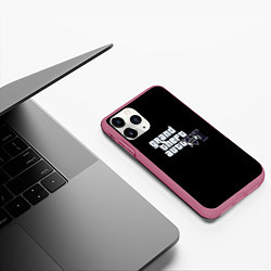 Чехол iPhone 11 Pro матовый GTA 6 logo vice city, цвет: 3D-малиновый — фото 2