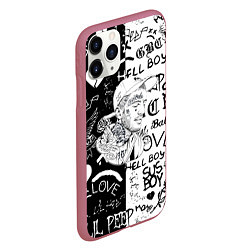 Чехол iPhone 11 Pro матовый Lii Peep pattern rap, цвет: 3D-малиновый — фото 2