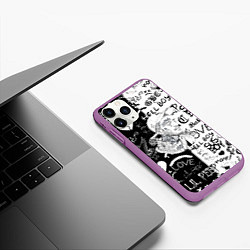 Чехол iPhone 11 Pro матовый Lii Peep pattern rap, цвет: 3D-фиолетовый — фото 2