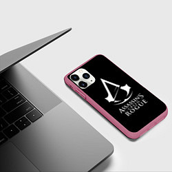 Чехол iPhone 11 Pro матовый Assassins Creed rogue, цвет: 3D-малиновый — фото 2