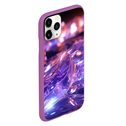 Чехол iPhone 11 Pro матовый Плавление абстрактных блестящих камней, цвет: 3D-фиолетовый — фото 2