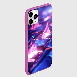 Чехол iPhone 11 Pro матовый Абстракция из блестящих камней и плит, цвет: 3D-фиолетовый — фото 2