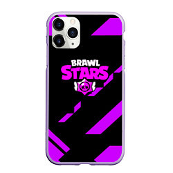 Чехол iPhone 11 Pro матовый Brawl stars geometry, цвет: 3D-светло-сиреневый