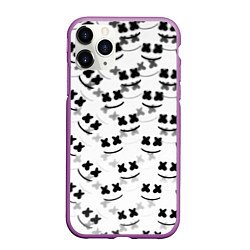 Чехол iPhone 11 Pro матовый Marshmello dj pattern, цвет: 3D-фиолетовый