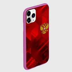 Чехол iPhone 11 Pro матовый Россия герб текстура, цвет: 3D-фиолетовый — фото 2