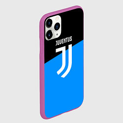 Чехол iPhone 11 Pro матовый Ювентус спорт геометрия, цвет: 3D-фиолетовый — фото 2