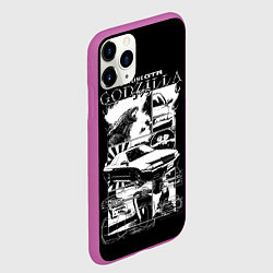 Чехол iPhone 11 Pro матовый Skyline GTR Godzilla, цвет: 3D-фиолетовый — фото 2