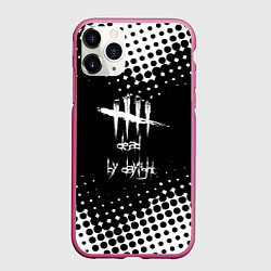 Чехол iPhone 11 Pro матовый Dead by daylight geometry, цвет: 3D-малиновый