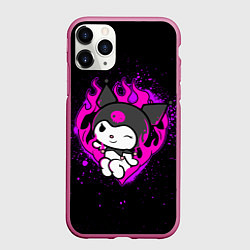 Чехол iPhone 11 Pro матовый Огненное сердце Куроми, цвет: 3D-малиновый