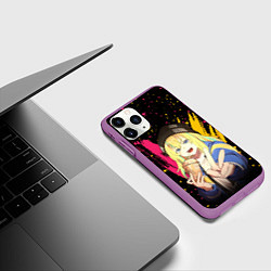 Чехол iPhone 11 Pro матовый Медуза не умеет плавать в ночи - Кано Яманоути, цвет: 3D-фиолетовый — фото 2