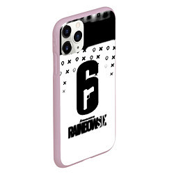 Чехол iPhone 11 Pro матовый Rainbox six game pattern, цвет: 3D-розовый — фото 2