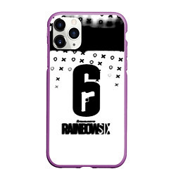 Чехол iPhone 11 Pro матовый Rainbox six game pattern, цвет: 3D-фиолетовый