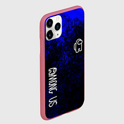 Чехол iPhone 11 Pro матовый Among us краски синий, цвет: 3D-малиновый — фото 2