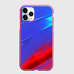 Чехол iPhone 11 Pro матовый Неоновые полосы геометрия, цвет: 3D-малиновый