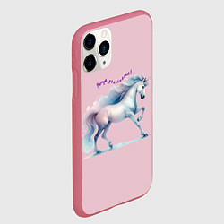 Чехол iPhone 11 Pro матовый Чаруй реальность на розовом, цвет: 3D-малиновый — фото 2