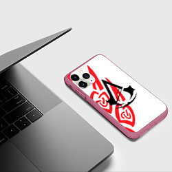 Чехол iPhone 11 Pro матовый Assassins Creed wild, цвет: 3D-малиновый — фото 2