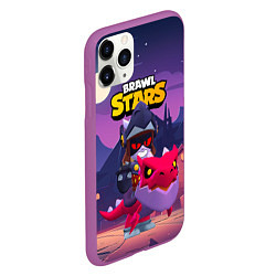 Чехол iPhone 11 Pro матовый Brawl stars темный рыцарь Драко, цвет: 3D-фиолетовый — фото 2