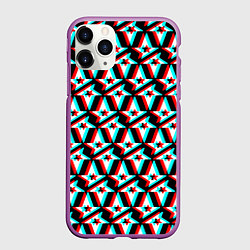 Чехол iPhone 11 Pro матовый Астралис глитч логотип, цвет: 3D-фиолетовый