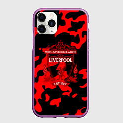 Чехол iPhone 11 Pro матовый Liverpool камуфляжный стиль, цвет: 3D-фиолетовый