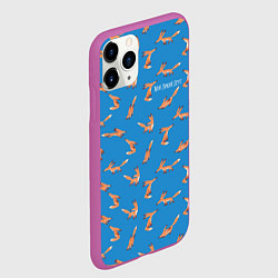 Чехол iPhone 11 Pro матовый Паттерн лисёнок - Мой дикий друг, цвет: 3D-фиолетовый — фото 2
