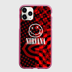 Чехол iPhone 11 Pro матовый Nirvana star pattern, цвет: 3D-малиновый