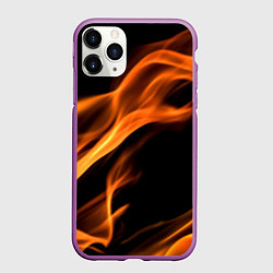 Чехол iPhone 11 Pro матовый Языки пламени текстура, цвет: 3D-фиолетовый