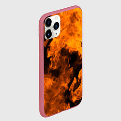 Чехол iPhone 11 Pro матовый Оранжевый огонь, цвет: 3D-малиновый — фото 2