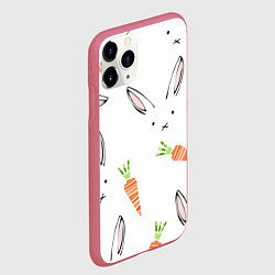 Чехол iPhone 11 Pro матовый Морковный зая, цвет: 3D-малиновый — фото 2