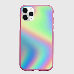 Чехол iPhone 11 Pro матовый Бензиновый градиент, цвет: 3D-малиновый