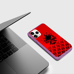 Чехол iPhone 11 Pro матовый Cyberpunk steel samurai, цвет: 3D-фиолетовый — фото 2