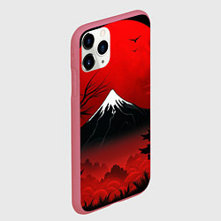 Чехол iPhone 11 Pro матовый Мрачная Япония, цвет: 3D-малиновый — фото 2