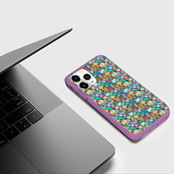 Чехол iPhone 11 Pro матовый Животные и узоры, цвет: 3D-фиолетовый — фото 2