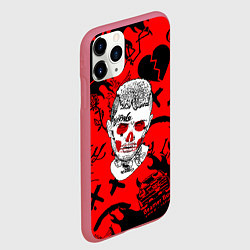 Чехол iPhone 11 Pro матовый Lil Peep логотипы, цвет: 3D-малиновый — фото 2