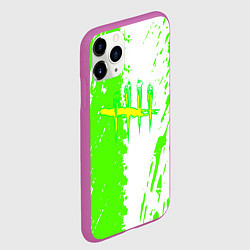 Чехол iPhone 11 Pro матовый Dead by Daylight краски зелёные, цвет: 3D-фиолетовый — фото 2
