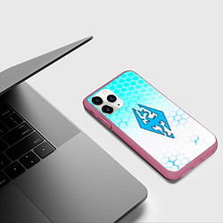Чехол iPhone 11 Pro матовый The elder scrolls hexagon, цвет: 3D-малиновый — фото 2