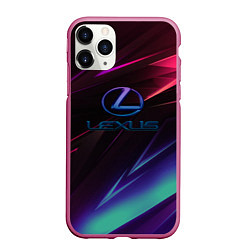 Чехол iPhone 11 Pro матовый Lexus stripes, цвет: 3D-малиновый