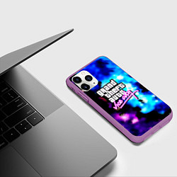 Чехол iPhone 11 Pro матовый Gta flame winter, цвет: 3D-фиолетовый — фото 2