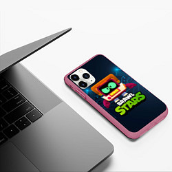 Чехол iPhone 11 Pro матовый Brawl start 8 bit skin old tv, цвет: 3D-малиновый — фото 2