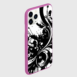 Чехол iPhone 11 Pro матовый Модная растительная абстракция - нейроарт, цвет: 3D-фиолетовый — фото 2
