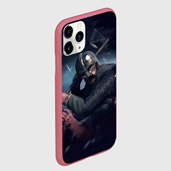 Чехол iPhone 11 Pro матовый Викинг хускарл с секирой, цвет: 3D-малиновый — фото 2