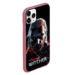 Чехол iPhone 11 Pro матовый The Witcher dark style, цвет: 3D-малиновый — фото 2