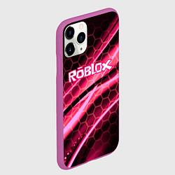 Чехол iPhone 11 Pro матовый Roblox броня розовый, цвет: 3D-фиолетовый — фото 2
